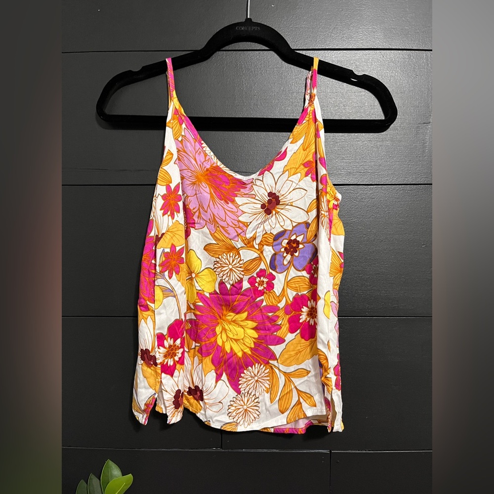 CYNTHIA ROWLEY Floral Summer Spaghetti Strap Tank Top Women’s Sz XS NWT